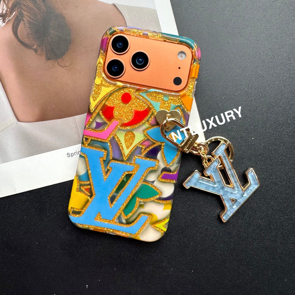 Colorful Love for Life Phone Case with Pendant (Blue)
